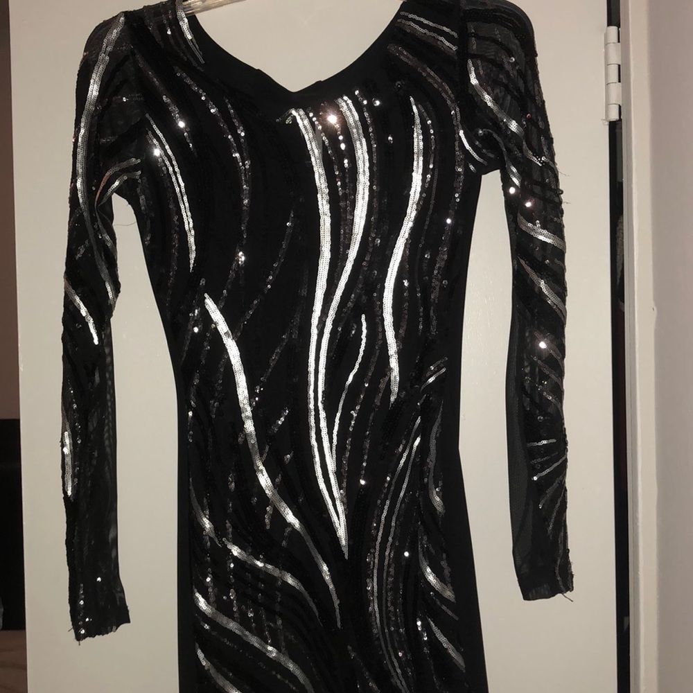 Black/Silver sequin Party dress